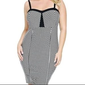 Torrid black & white striped sexy bodycon dress-22
